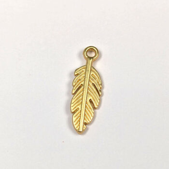 18K Real Gold Plated Dainty Feather Charm
