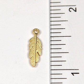 18K Real Gold Plated Dainty Feather Charm - Image 2