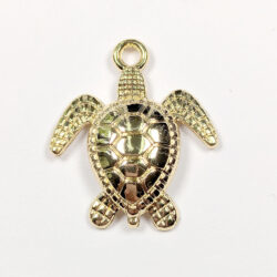 24K Real Gold Plated 3D Sea Turtle Charm