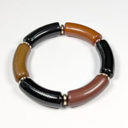 Brown Black Beige Chunky Bamboo Slip-on Acrylic Bracelet