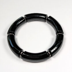 Black Chunky Bamboo Slip-on Acrylic Bracelet