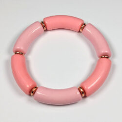 Hot Pink Pinks Chunky Bamboo Slip-on Acrylic Bracelet