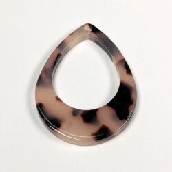 Brown Black Beige Double Teardrop Resin Acrylic Pendant