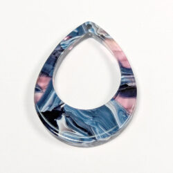 Blue Pink Purple Black Double Teardrop Resin Acrylic Pendant