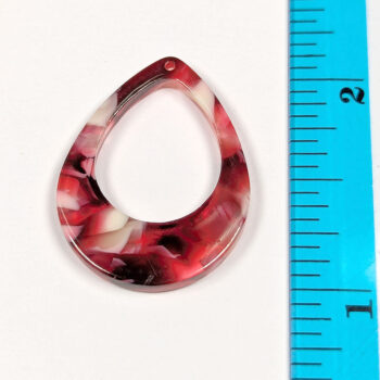 Red Double Teardrop Resin Acrylic Pendant - Image 2