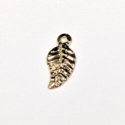 16K Real Gold Plated Dainty Curved Leaf Charm