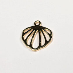 14K Real Gold Plated Hollow Scallop Shell Charm Gold