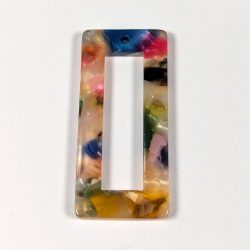Multi Color Resin Acetate Rectangle Pendant