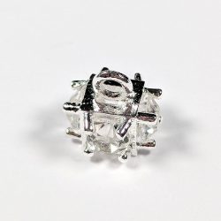 Sterling Silver Cubic Zirconia Cube Charm