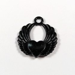 Black Wings Heart Pendant