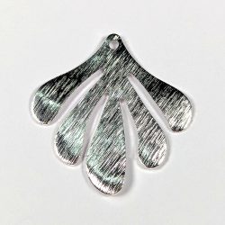 Sterling Silver Plated Modern Leaf Charm