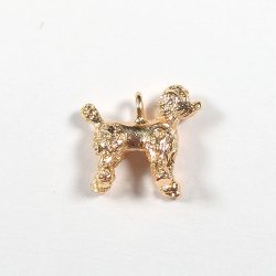 18K Real Gold Plated Poodle Dog Charm