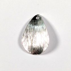Sterling Silver Plated Geometric Curved Teardrop Charm