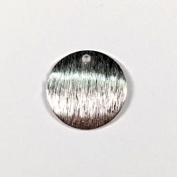 Sterling Silver Plated Geometric Curved Round Disk Charm