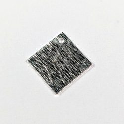 Sterling Silver Plated Geometric Textured Diamond Charm