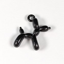 Cute Balloon Dog Charm Pendant Black