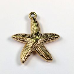 18k Real Gold Plated Large Doubled Sided Starfish Stainless Steel Charm