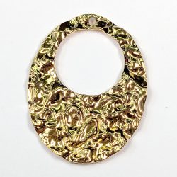 18k Real Gold Plated Stainless Steel Textured Oval Charm