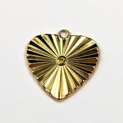18k Real Gold Plated Stainless Steel Target Heart Charm