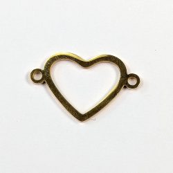 18k Real Gold Plated Stainless Steel Heart Connector Charm
