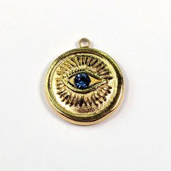 18k Real Gold Plated Stainless Steel Egyptian Eye of Horus Charm