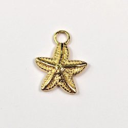 18k Real Gold Plated Stainless Steel Small Double Sided Starfish Charm