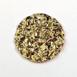 18k Real Gold Plated Stainless Steel Textured Circle Charm