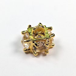 18K Real Gold Plated Sterling Silver Cubic Zirconia Cube Charm