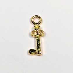 18K Real Gold Plated Sterling Silver Key Charm