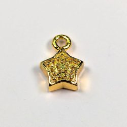 18K Real Gold Plated Sterling Silver Star Charm