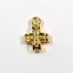 18K Real Gold Plated Sterling Silver Plus Cross Charm