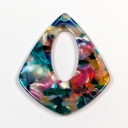Colorful Rainbow Diamond Teardrop Resin Acrylic Pendant