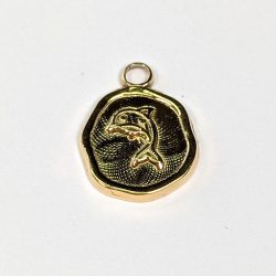 18k Real Gold Plated Stainless Steel Irregular Jumping Dolphin Charm