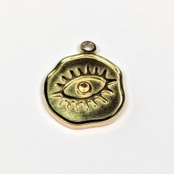 18k Real Gold Plated Stainless Steel Irregular Egyptian Eye of Horus Charm