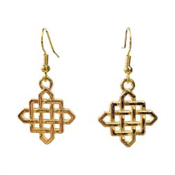 Celtic Knot Diamond Antique Gold Earrings