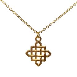Celtic Knot Diamond Antique Gold Necklace