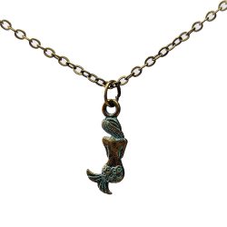 Dainty Mermaid Antique Bronze Patina Necklace