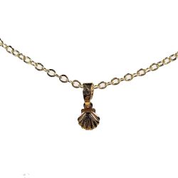 18K Real Gold Dipped Plated Delicate Scallop Shell Necklace