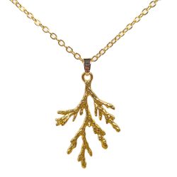 18K Real Gold Dipped Plated Branch Necklace