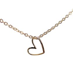 14K Real Gold Dipped Plated Hollow Floating Heart Necklace