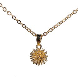 14K Real Gold Dipped Plated 3D Round Pom-Pom Necklace
