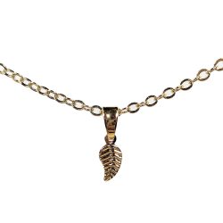 16K Real Gold Dipped Plated Dainty Curved Leaf Necklace