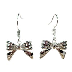 Sterling Silver Double Sided Bow Bowknot Earrings