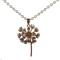 18K Real Gold Dipped Plated Stainless Steel Dandelion Necklace