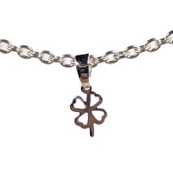 Sterling Silver Dainty Four Leaf Clover Lucky Charm Necklaces 18"