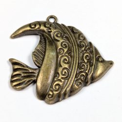 Antique Bronze Large Angelfish Fish Charm