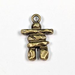 Inukshuk Charm Rock Stone Antique Bronze