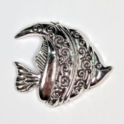 Antique Silver Large Angelfish Fish Charm