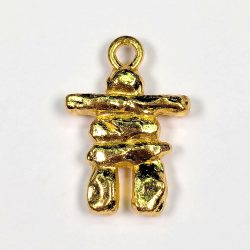 Inukshuk Charm Rock Stone Antique Gold