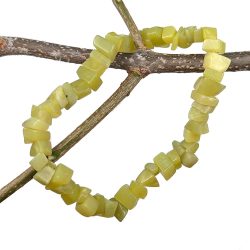 Green Peridot Gemstone Chips Stretch Bracelet
